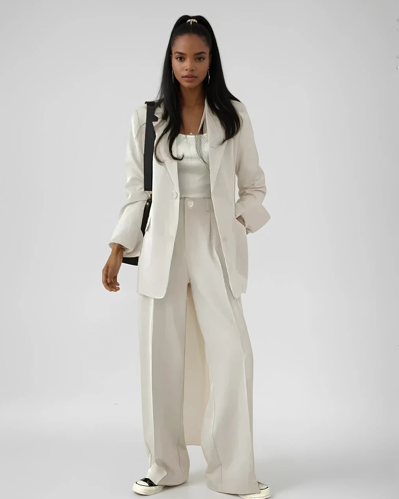 Ensemble Blazer & Pantalon Ample Blanc CM Outfit